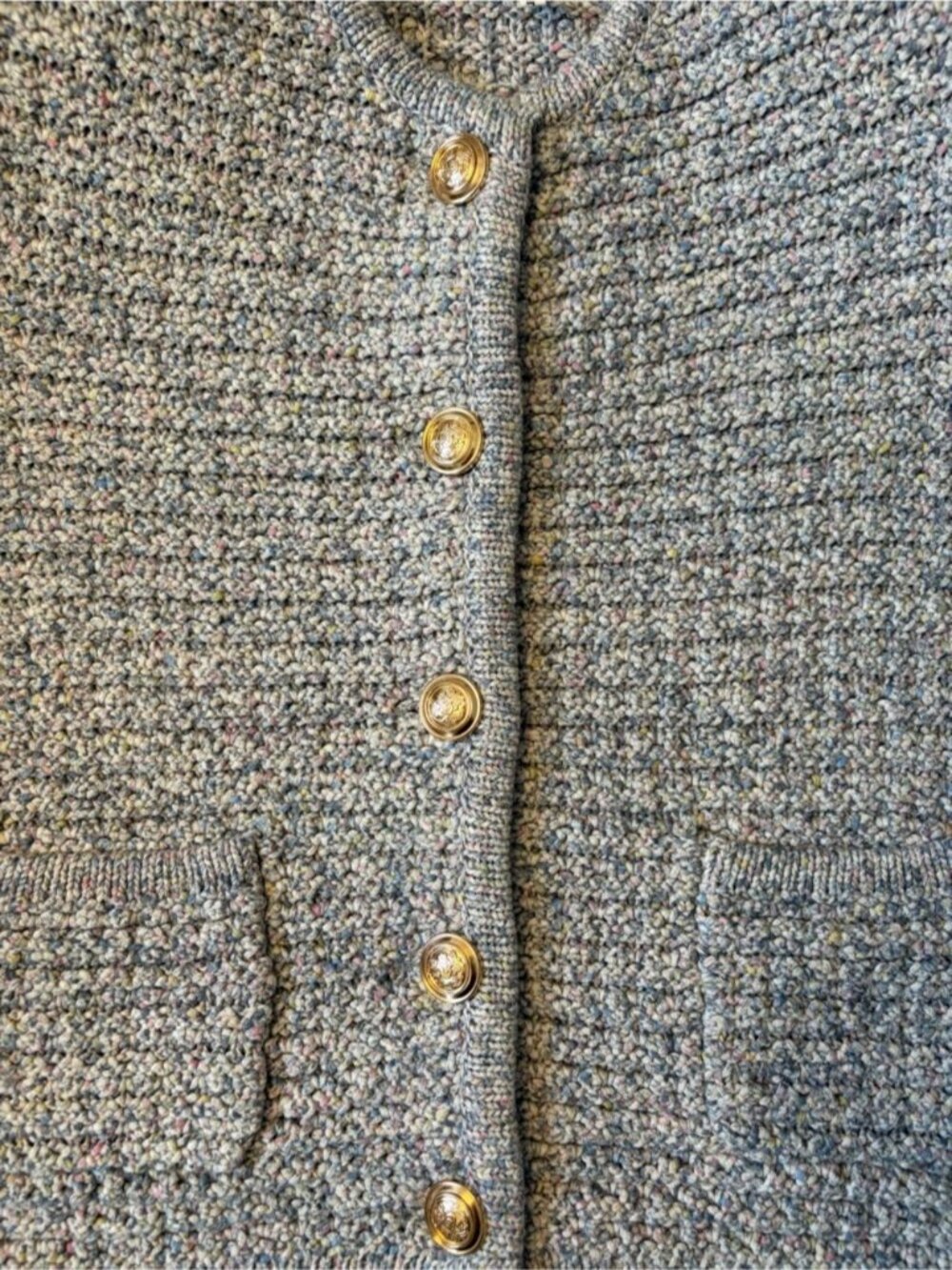 ba&sh Bash Guspa Multicolor Tweed Cardigan Jacket Gray Pastel Multi | size 1 / S - Picture 16 of 16